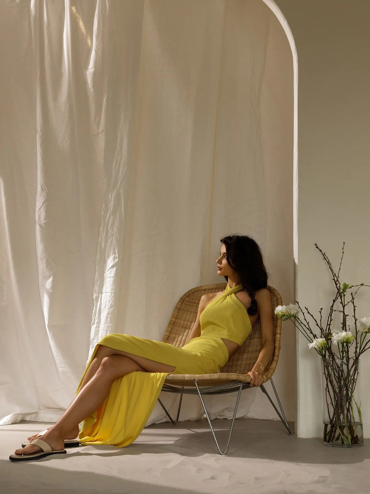 Vestido Verão Halterneck Slim
