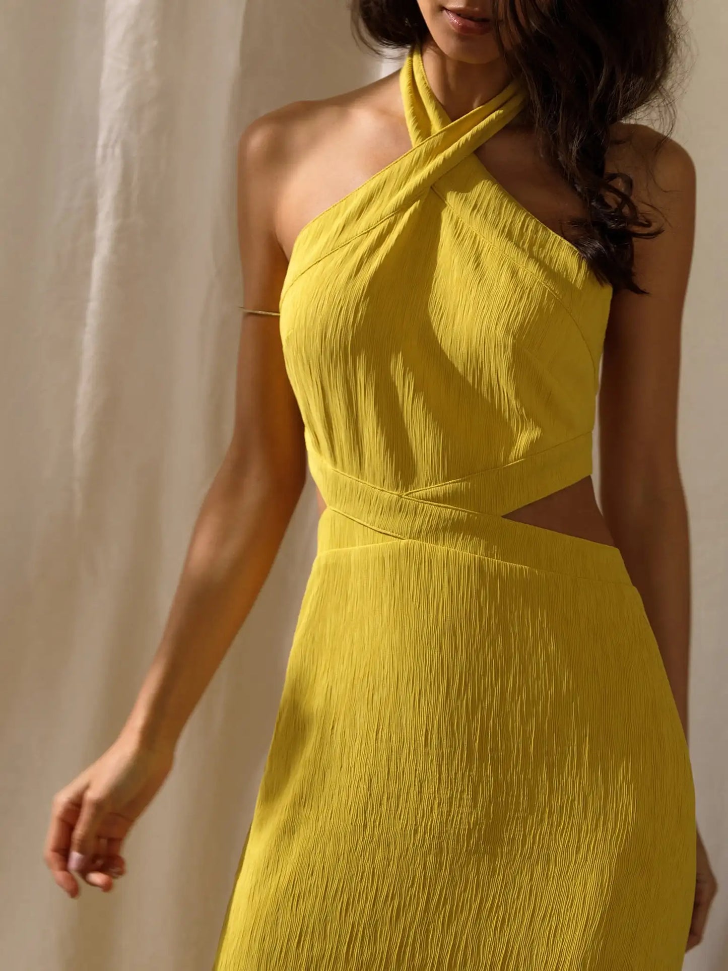 Vestido Verão Halterneck Slim