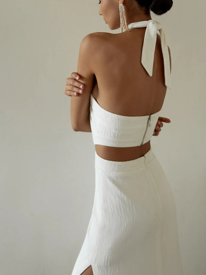 Vestido Verão Halterneck Slim